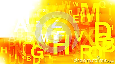 Abstract Red White and Yellow Random Letters Background Vector Graphic Stock Photo