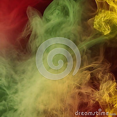 Abstract Red, Yellow, and Green Smokescreen Background Stock Photo