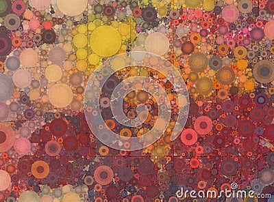 Abstract red yellow and orange mosaic spotted background Stock Photo