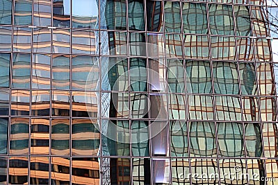 business lockdown glass facades Offices building abstract reflections in La defense Paris business district Editorial Stock Photo