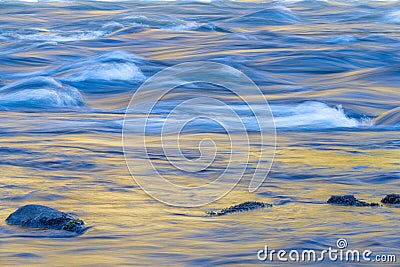 Abstract image of water with reflective light on the surface of the river. Stock Photo