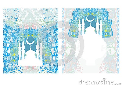 Abstract religious card set - Ramadan Kareem Design Vector Illustration