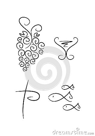 Abstract religious symbols (set of 4) Vector Illustration