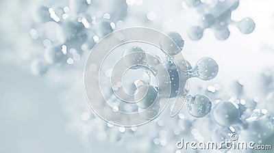 An abstract rendering of a complex molecular structure floating Stock Photo