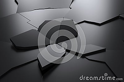 Abstract rendering of cracked surface background Stock Photo