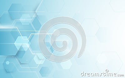 Abstract repeating hexagonal shape and futuristic technology concept background Vector Illustration