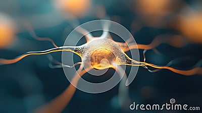 an abstract representation of AI as a glowing holographic entity, surrounded by floating neural pathways Stock Photo