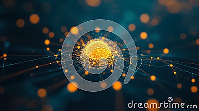 an abstract representation of AI as a glowing holographic entity, surrounded by floating neural pathways Stock Photo