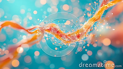 an abstract representation of AI as a glowing holographic entity, surrounded by floating neural pathways Stock Photo