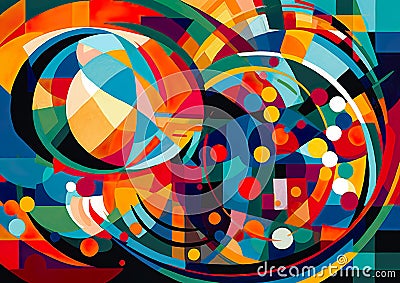 Abstract representation of ball games background. Cartoon Illustration