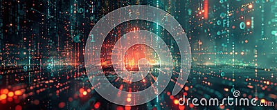 An abstract representation of data flowing through a network of interconnected devices Stock Photo