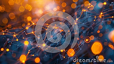 An abstract representation of a decentralized internet with nodes pulsing in unison Stock Photo