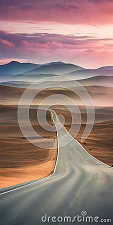 An abstract representation of a drive on a country road unfolding under a soft focus labyrinth of asphalt and foliage Stock Photo