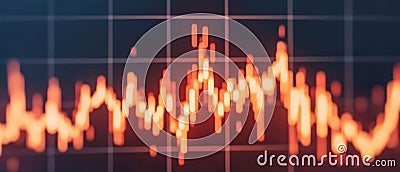 Abstract representation of dynamic data trends in a digital chart visual Stock Photo