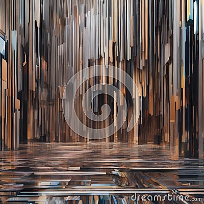 Abstract representation of a glitch in reality, with distorted shapes and fragmented patterns1 Stock Photo