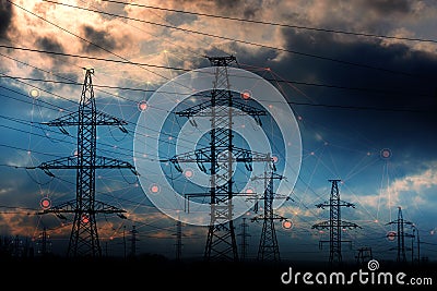 an abstract representation of solving problems using artificial intelligence to increase reliability and reduce losses and acciden Stock Photo