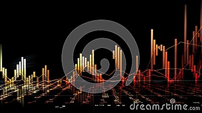 Abstract representation of stock market chart. Generative Ai Stock Photo