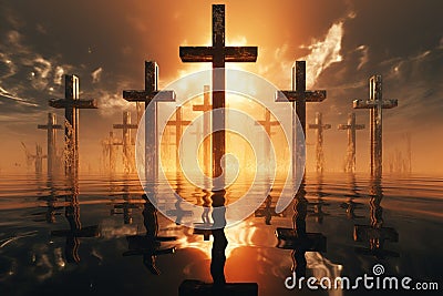 Abstract representation of the three crosses on Stock Photo