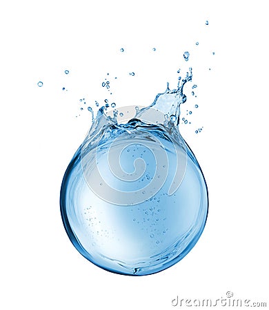 Abstract reservoir of water in the form of a sphere Stock Photo