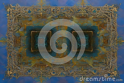 Abstract retro cubic painting Stock Photo