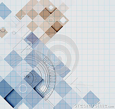 Abstract retro digital computer technology business background Vector Illustration