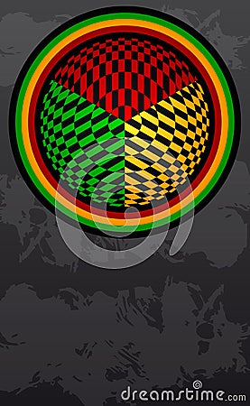 Abstract retro poster - card - Jamaica colors Stock Photo