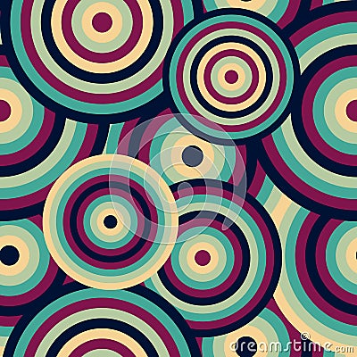 Abstract Retro Seamless Backround Discs Purple Vintage Seamless Pattern Repeating Pattern Vector Illustration