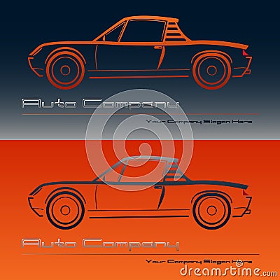 Abstract retro sport car design Vector Illustration
