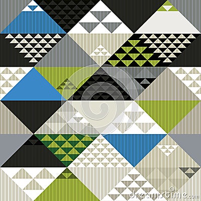 Abstract retro style geometric seamless pattern, vector background. Vector Illustration