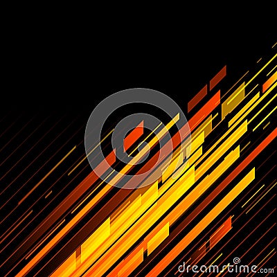 Abstract retro technology lines in perspective Vector Illustration