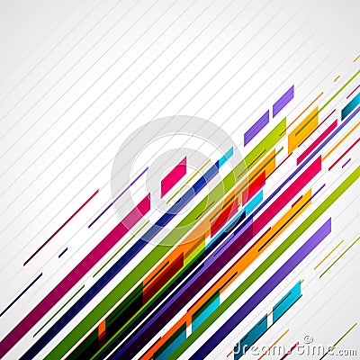 Abstract retro technology lines in perspective Vector Illustration