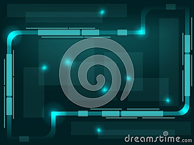 Abstract retro technology microchip Vector Illustration