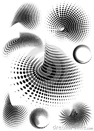 Abstract retro vector dots halftone wave Vector Illustration