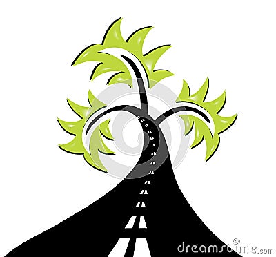 Abstract road tree Vector Illustration