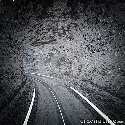 Abstract road tunnel Stock Photo