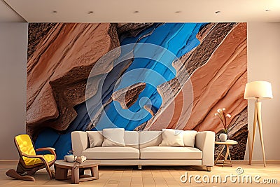 Abstract Rock Paintings often feature symbolic motifs such as animals, human figures Stock Photo