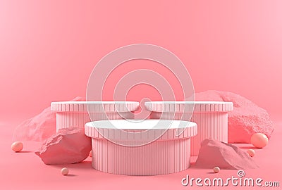 Abstract rock and stone background, minimalist mockup for podium display or showcase, 3d rendering. Stock Photo