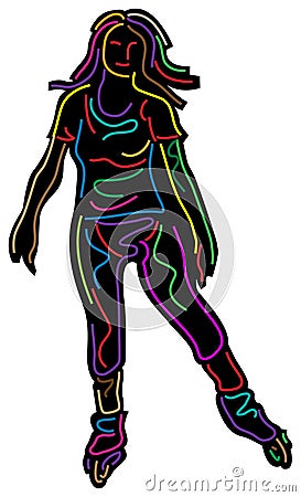 Abstract rollerskater Vector Illustration