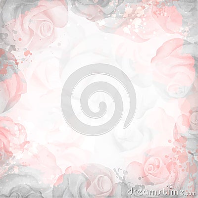 Abstract romantic rose background in pink and gray colors Vector Illustration