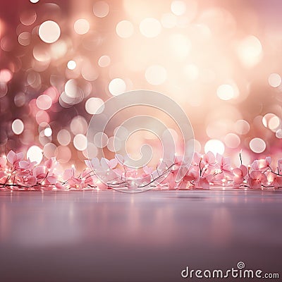 Abstract romantic shiny Pink Background, St. Valentine's Day Wallpaper, Valentine Hearts Holiday Stock Photo