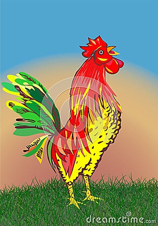 Abstract rooster. Vector Illustration