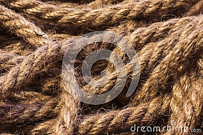 Abstract ropes, cables, hems background, Tangled rope rope backg Stock Photo