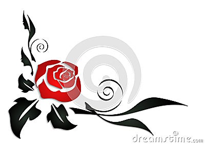 Abstract rose corner Vector Illustration