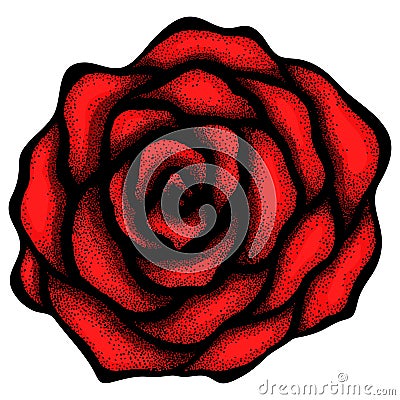 Abstract rose free-hand drawing in a graphic style Vector Illustration