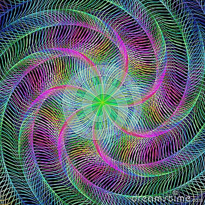 Abstract rotating colorful fractal design Vector Illustration