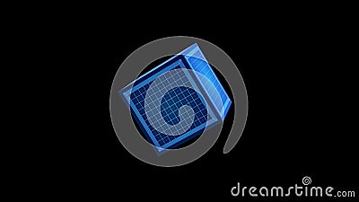 Abstract rotating cube animation with alpha matte Stock Photo