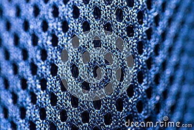 Abstract , rough, blue syntethic material close up macro shot Stock Photo