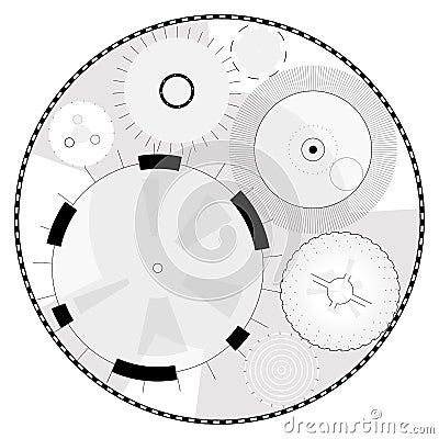 Abstract round high-tech mandala with circles. Space Time machine. Vector Illustration