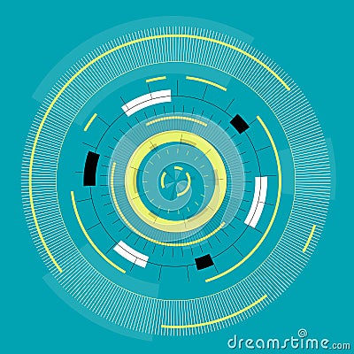 Abstract round high-tech mandala with circles. Space Time machine. Vector Illustration