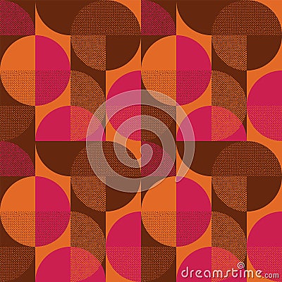 Abstract round shape seamless pattern Vector Illustration